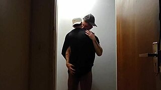 Big cock gays get it on in the hallway