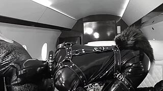 Latex fetish and female domination with Arya Grander