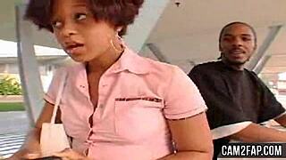 Ebony teen with big tits gets naughty in free porn video