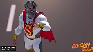 Cartoon gay superheroes have group bareback sex