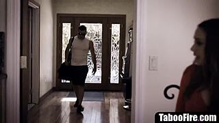 Stepmother seduces stepson and stepsister in taboo threesome