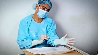 Latex glove fetish ASMR from BDSM clinic