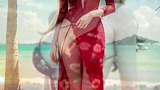 3D animated AI-generated models in solo masturbation scenes