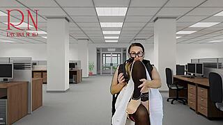 Naked secretary seduces her boss in the office