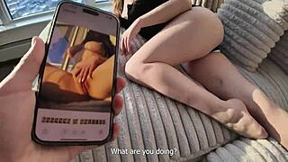 Big tits homemade brunette gets to work on a big cock