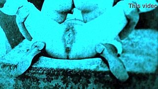 Close up of a hairy beaver in a classic porn film