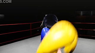 3D animated boobs fight in hentai boxing