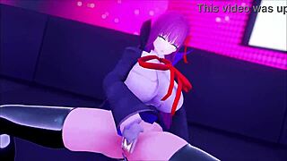 Cartoon porn with aheago features a girl riding a corrupted dildo and squirting while being fucked