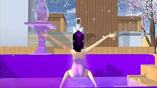 Dancing fox girl on lap in Point of View anime