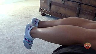 Black beauty enjoys foot fetish and booty worship