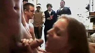 Four womanizing men in a wild party with blonde babes