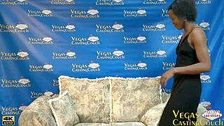 Close-up POV action with a bound ebony MILF