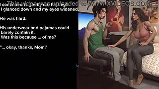 Muscular housewife gets a surprise from her voyeur husband