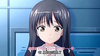 Late night alone in the anime erotica series Lehman