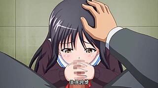 Late night alone in the anime erotica series Lehman
