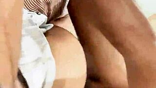 Petite brunette gets big cock in doggy style roleplay