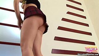 Cooking dinner and wearing a skirt that is too short