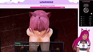Get some Hentai action with Vtuber Lewdneko in a 3D game called Harem Hotel