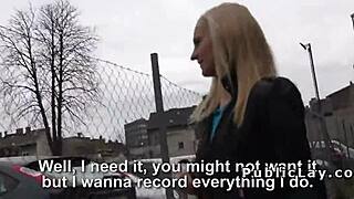 European man seduces a blonde and has sex with her in POV style