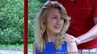 European teen gets her shaved pussy pounded hard