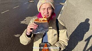 Hungry Girl Fucks Hard for Food in Tight POV Action