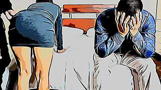 Young wife enjoys watching her boss fuck her husband
