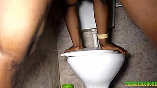 Steamy bath time encounter with a seductive black beauty