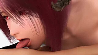 Red and blonde babes in threesome in animated porn