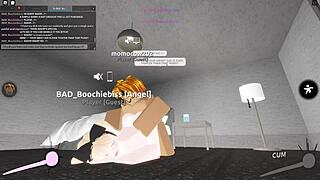 Beautiful blonde gets to ride big dick in Roblox porn