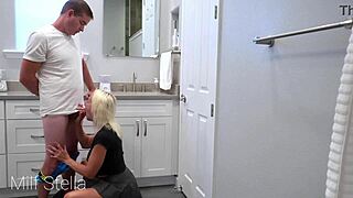 Skinny MILF next door gets her sex cravings met