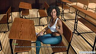 Hentai game with a curvy girl in a school setting