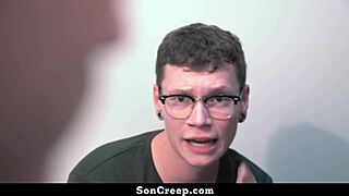 Daddy punishes stepson for disturbing his nap in gay scene