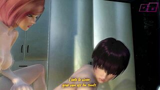cute dickgirl DOMINATES cute guy in tight anal pounding animation