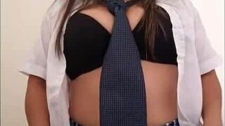 Teen student performs sensual dance in the director's office