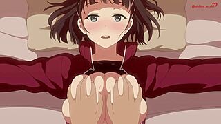 Suguha’s boobs are fun to look at in this anime porn video