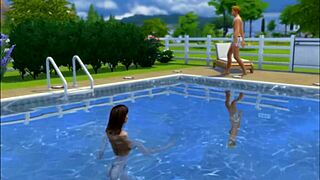 The cougar preys on her husband’s father in a steamy Sims 4 scene