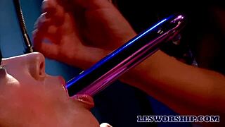 Jayden Jaimies’ big boobs and hot lesbian scene with a cunnilingus kiss