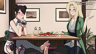 Tsunade and Tenten's public encounter in Naruto's restaurant