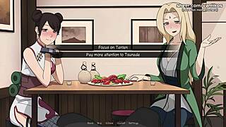 Tsunade and Tenten's public encounter in Naruto's restaurant