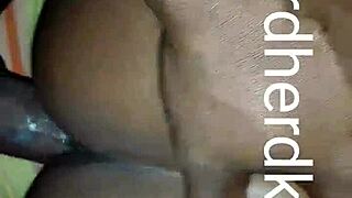 Black cock penetrates curved upwards pussy