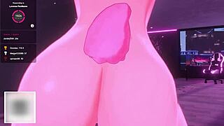 A bunny VTuber is in control with a futa cock in this animated hentai