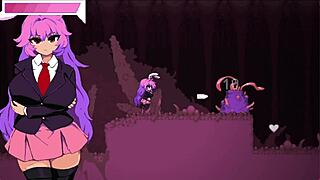 Commented gameplay of a Japanese porn game with a sexy pink-haired character