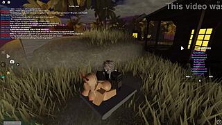 Big tits blonde gives deepthroat blowjob in Roblox porn