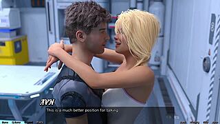 Big tits and big cock in a space cartoon with a dating theme