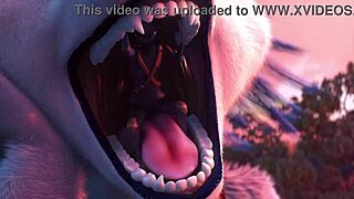 Furry vore anime with Zoe in 3D animation