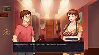 First part of the animated porn game where the protagonist tries to seduce his stepmother