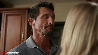 Daddy's girl gives her stepdad a deep blow job on Father's day