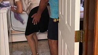Hot milf seduces neighbor in the laundry room