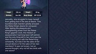 Beautiful women with big cans play with each other in a 3D cartoon game called the King of Kinks