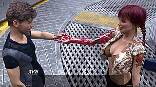 3D animated game with a half-robot girl in a space adventure